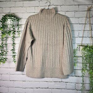 ABERCROMBIE AND FITCH RIBBED SWEATER HIGH NECK OATMEAL COLOR WOMENS SIZE XS